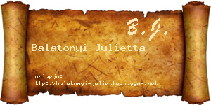 Balatonyi Julietta névjegykártya